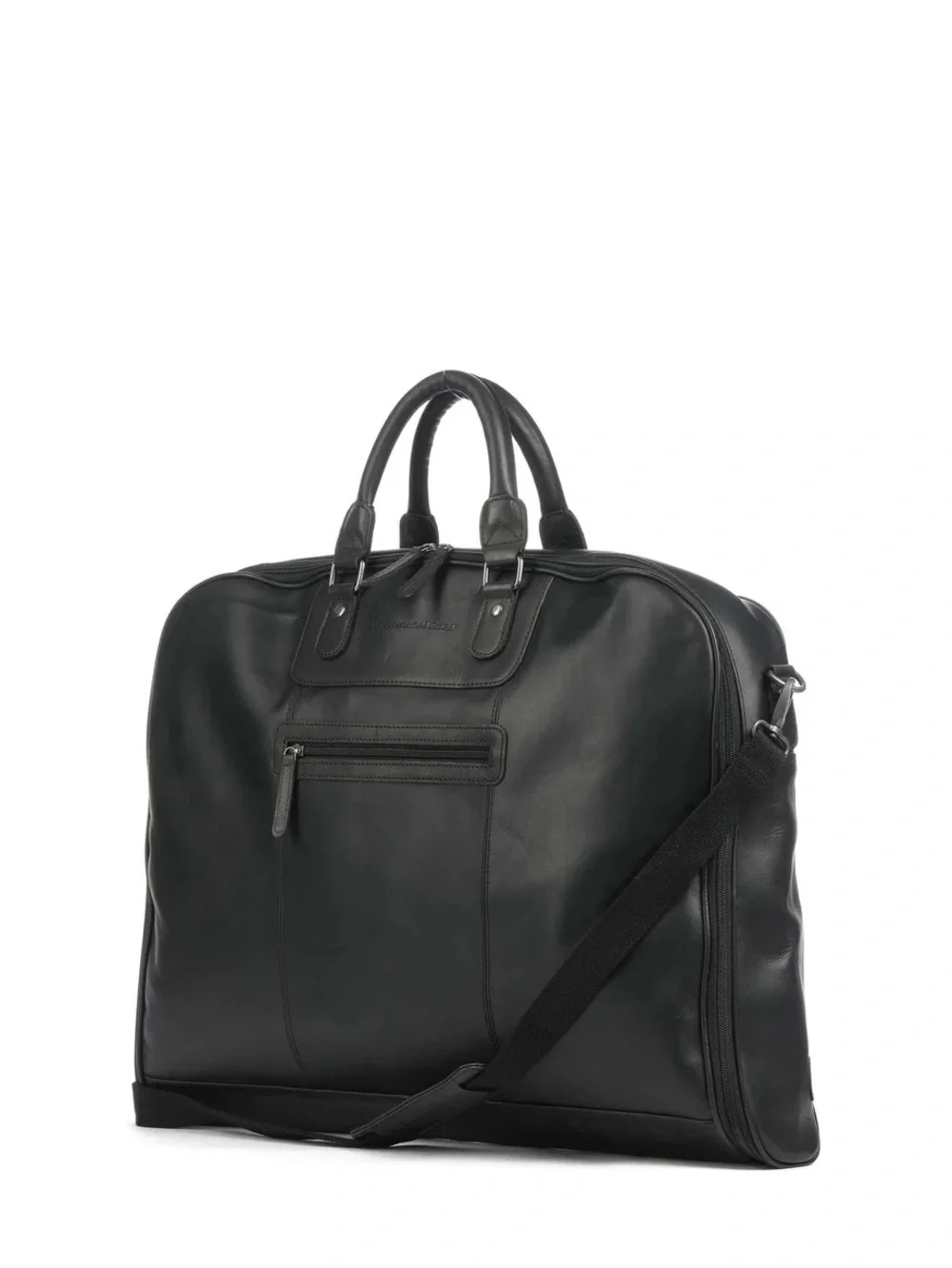 Marco Polo Club Black Leather Men’s Garment Bag -‎ Classic Travel Brief